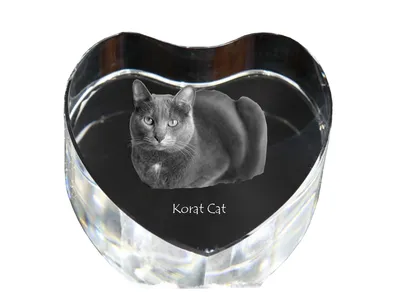Produktbild von Korat Katze - Kristalluhr mit Katzenbild, Herzregal-Uhr, personalisierte Standuhr von Art-Dog.