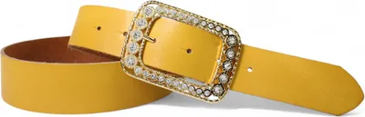 Produktbild von FRONHOFER Damen Ledergürtel 4 cm mit goldener Strass Gürtelschnalle, echt Leder