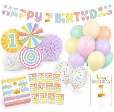 Produktbild von 1. Geburtstag Deko Partyset Kindergeburtstag Mädchen & Jungen