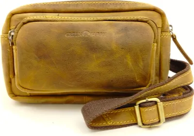 Produktbild von Greenburry Leder Bauchtasche braun Vintage Herren Damen Gürteltasche Hüfttasche 1743B-25