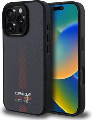 Produktbild von Handyhülle für iPhone 16 Pro, Red Bull Carbon Fiber Powerbar für MagSafe, Schwarz