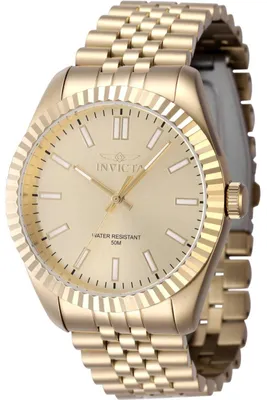Obrázek produktu pro Invicta Specialty 47491 Pánské Hodinky - Quartz Hnutí - Nerezová Ocel s Zlatým Ciferníkem - 43 mm