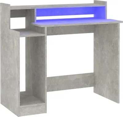 Immagine prodotto di Scrivania con LED grigio cemento 97x45x90 cm materiale a base di legno