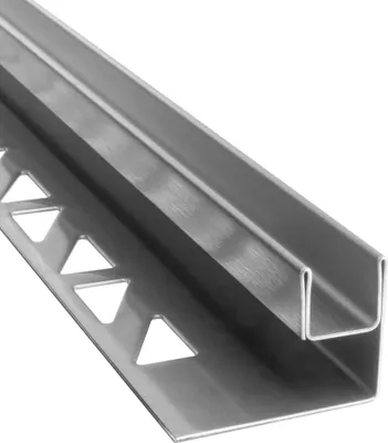Produktbild von Glas-Fliesenprofil Edelstahl Klemmprofil Wandprofil V2A 2,5m H26,5mm 13mm Glas gebürstet