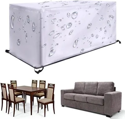 Obrázok produktu pre Vodotesné záhradné domčeky – chránia záhradný nábytok – materiál 420D, vodotesný – rozmer 200 x 150 x 100 cm – strieborná farba