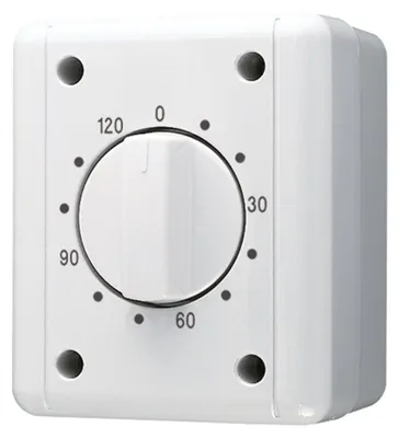 Obrázek produktu pro Časovač max. 120 minut - Mechanický časový spínač 0 ... 120 min šedý 8012 W