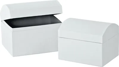 Produktbild von VBS Truhen 2er Set aus weißem Karton 2 Stk Aufbewahrungsboxen Bastelbedarf