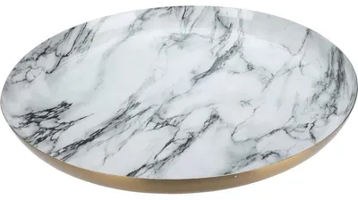 Image de Assiette décorative, marbre blanc