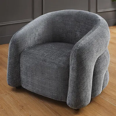 Produktbild von riess-ambiente Sessel VOGUE 95cm grau Chenille Lesesessel mit Armlehnen und Nosagfederung