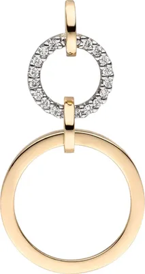 Produktbild von Anhänger Kreise aus 585 Gold Gelbgold mit 18 Diamanten Brillanten 0,09 Ct