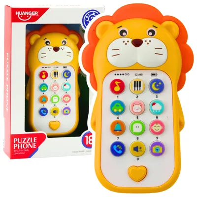 Obrázek produktu pro Interaktivní výukový telefon pro batolata Melodie zvuků Žlutý lev