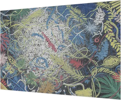 Produktbild von Wandtapete - Dekorative Tapete für Wohnzimmer - Tapetenfolie für Wanddekoration - 208x146 cm - Pflanzenwirbel