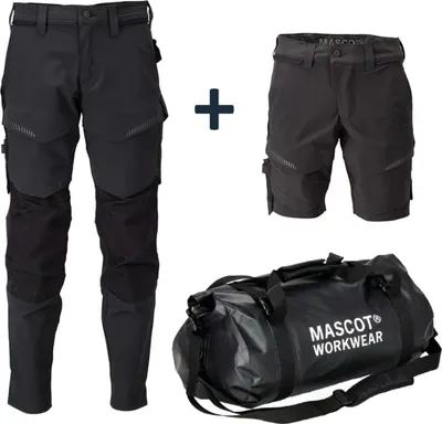 Produktbild von Mascot Hose und Shorts im Bundle/ 2 Arbeitshosen und 1 gratis Tasche Uni, 48