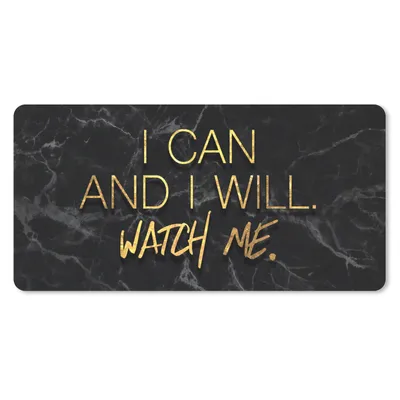 Produktbild von MuchoWow® Mauspad Mousepad Zitate - Selbstvertrauen - Gold - Marmor 60x30 cm - Mousepads - Maus Mat - Pad - Mausunterlage - Nachhaltig