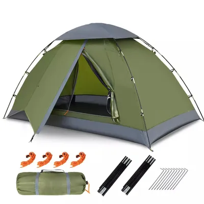 Produktbild von Campingzelt, Pop Up Zelte, Kuppelzelt, Sekundenzelt, Trekking Zelt, 2 Personen Wurfzelte, Wasserdicht, für Familie, Trekking, Outdoor