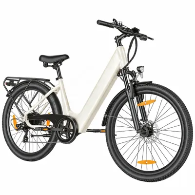 Produktbild von 26 Zoll E-Bike Damen Herren Citybike 36V 10.4Ah 50Nm 25km/h 7-Gang Schaltung Alu LCD Hollandrad Elektrofahrrad Pedelec,Beige