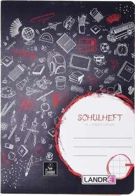 Produktbild von LANDRE Schulheft DIN A5, Lineatur 7 / 7 mm kariert, 16 Blatt