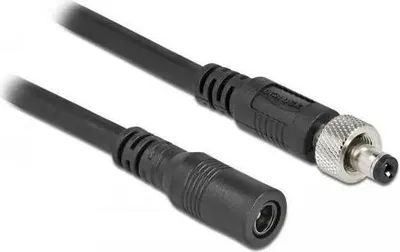 Produktbild von Delock DC Verlängerungskabel 5,5 x 2,1 mm Stecker zu Buchse verschraubbar