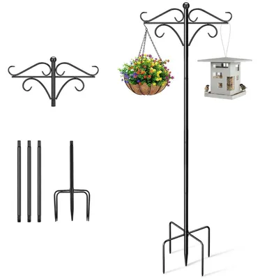 Produktbild von Hängende Vogelfutterstation 193cm mit Doppelhaken und 5-Zinken-Basis, Metall, wetterfest