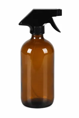 Produktbild von Nachfüllbare Pflanzensprühflasche aus Glas, 500 ml – Bernsteinbraune Sprühflasche mit schwarzem Zerstäuber – Braun