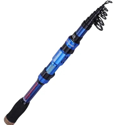 Immagine prodotto di Canna da pesca telescopica, 24T, fibra di carbonio, 2,4 metri / 7,89 piedi, blu, ideale per la pesca alla trota, canna da viaggio