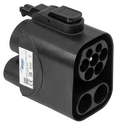 Image de Adaptateur CCS 2 / CCS 1 pour la recharge de véhicules électriques. Modèle : AK-SC-E19. Tension : 1000 V CC, 250 A / 230 V CA, 32 A