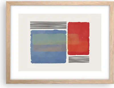 Produktbild von Gerahmtes Poster - Rahmen in heller Eiche - Stück Geometrisch Rechtecke - 40x30 cm - Wand Bild - Wanddeko - Wandbilder - Kunstposter - Wandposter - Bilderrahmen - Bilder - Kunstdruck - P2NAA40x30-4809