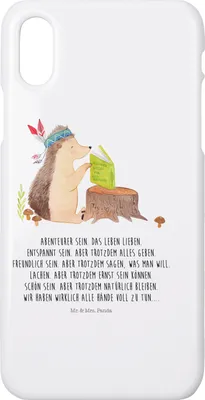 Produktbild von Mr. & Mrs. Panda Iphone 10 Handyhülle Igel Federschmuck - Weiß - Geschenk, Hülle, X, Indianer, Cover, Handy, Lagerfeuer, Abenteuer, Camping, Tiere