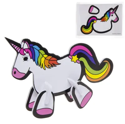 Zdjęcie produktu dla puzzle 3D jednorożec dziewczynka 7 x 8,5 cm 7 elementów