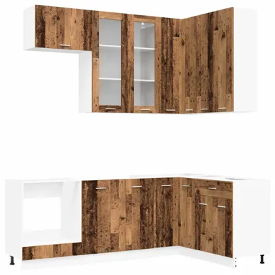 Produktbild von vidaXL Kücheneinheit LYON 8 stk. Altholz Holzwerkstoff