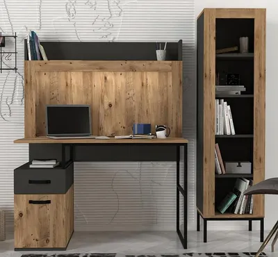 Obrázek produktu pro Dětský pokoj pro teenagery set psací stůl regál dětský pokoj kompletní moderní šatní skříně