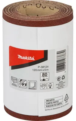 Productafbeelding van Makita schuurpadrol, 120 mm x 5 m, korrel K80