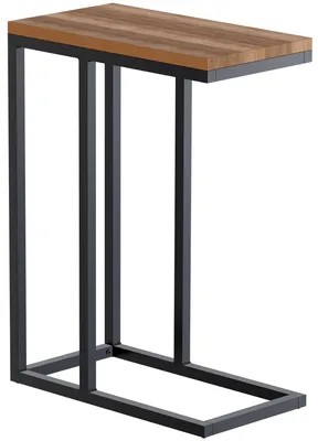 Produktbild von CLP Beistelltisch Manteo Tischplatte aus Eichenholz Metallgestell pulverbeschichtet | Größe 46x25x63 cm, KI-generiertes Bild