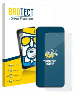 A product shot of a screen protector packaging and a smartphone with a screen protector applied.