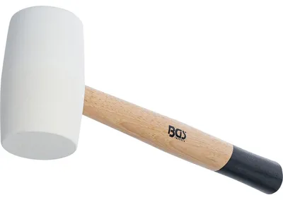 Image de BGS 70140 Marteau en caoutchouc blanc 750 g, Ø 64 mm, manche en hickory