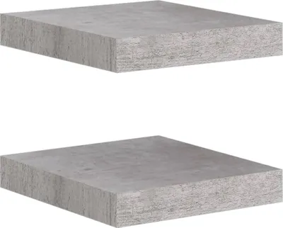 Obrázek produktu pro Plovoucí nástěnné police 2 ks betonově šedé 23x23,5x3,8 cm MDF