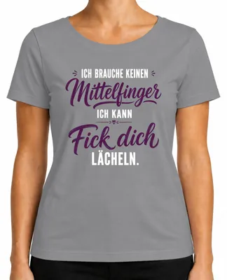 Imagen del producto de Camiseta para mujer, color gris, talla 3XL, con estampado sarcástico que dice: "No necesito mostrar el dedo medio. Lárgate"