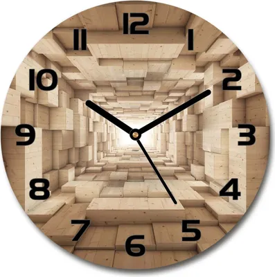 Produktbild von Wanduhr aus Glas 30fi Glasbild Glasuhr Gehärtetes Glas - schwarze-zeiger - Wooden tunnel