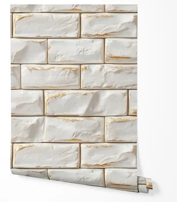 Produktbild von Selbstklebende Tapete Möbelfolie Backsteinoptik Weiß Beige 3D Steinwand Vintage Rustikal Tapete Wohnzimmer Schlafzimmer Flur Küche Shabby Chic Modern Abwaschbar 5m x 0,5m