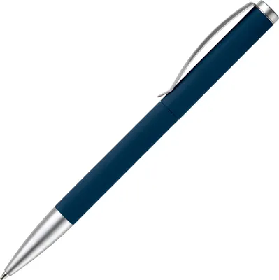 Produktbild von Dreh-Kugelschreiber / aus Metall / mit Soft Touch / Farbe: dunkelblau