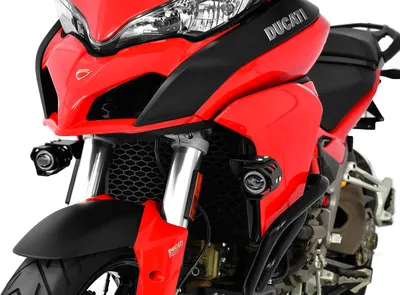 Produktbild von LED Zusatzscheinwerferset inkl. Halteset für Abblendlicht mit Gehäuse kompatibel mit Ducati Multistrada 1200