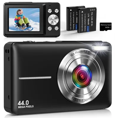 Zdjęcie produktu dla Cyfrowy aparat kompaktowy 44 MP z wideo 1080p i 16-krotnym zoomem cyfrowym