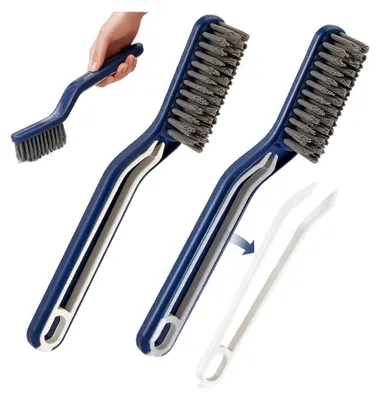 Produktbild von 2 Stück Spaltreinigungsbürsten 2-in-1 Multifunktionswerkzeug für Haushalt, Küche und Fahrzeug in Blau