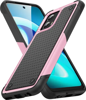 Produktbild von Für Motorola Moto G (2023) Hülle Militärqualität Stoßfest Hybrid 2 in 1 Hart PC Weich TPU Handyhülle Pink Schwarz