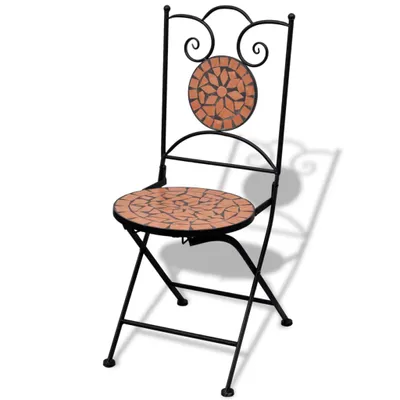 Image de vidaXL Chaises de bistrot 2 pcs. Pliable Céramique Terracota