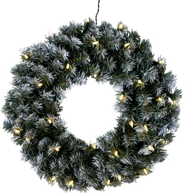 Produktbild von Best Season LED-Tannenkranz mit Schneedekor, beleuchtet ca.50 cm Ø40 w/w LED, grün, Trafo, outdoor, 612-27