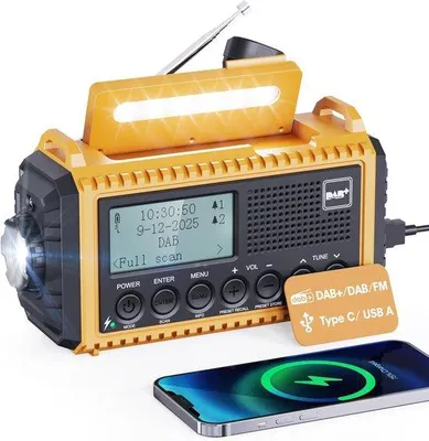 Obrázok produktu pre Rádio s ručným nabíjaním pre núdzové situácie – Kempovanie a outdoor – Cestovanie a prežitie