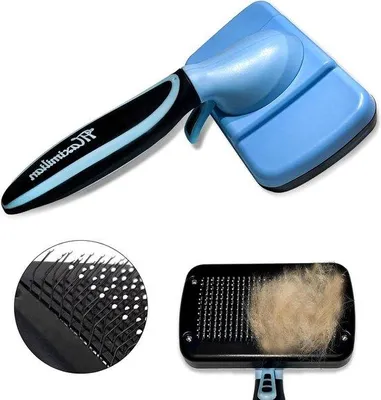 Produktbild von Hundebürste für tägliche Massage, blau, zum Entfernen von losen Haaren