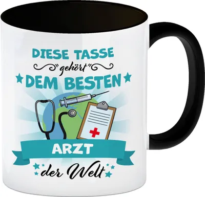 Produktbild von Bester Arzt der Welt Kaffeebecher Schwarz