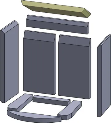 Produktbild von Heizgasumlenkplatte 350x330x25mm (Vermiculite) passend für Skantherm**